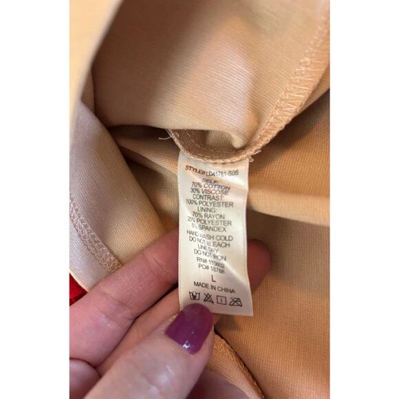 Lush Red Lace Bodycon Midi Dress L NWT Cocktail Holiday Party - Picture 5 of 7